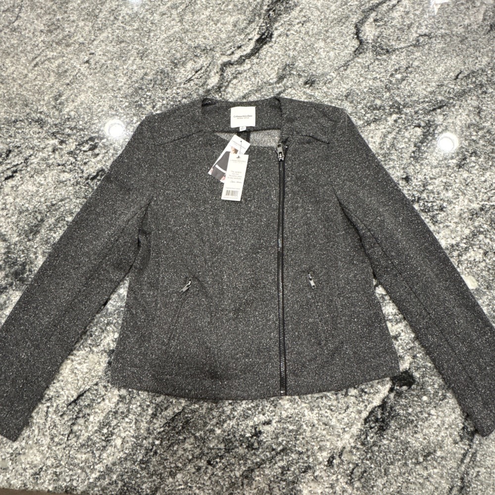 Catherine Malandrino Runway‎ Style Gray Moto Jacket Full Zip Size Medium New